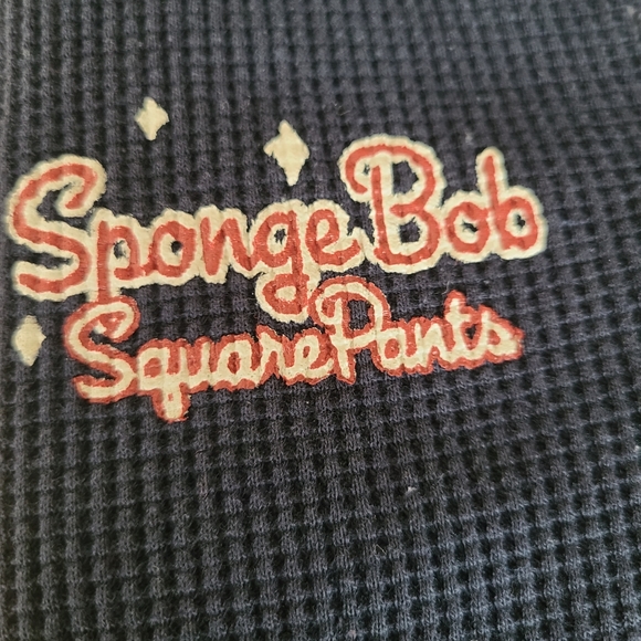 Spone Bob Square Pants navy waffle long sleeved sweater - Picture 4 of 6
